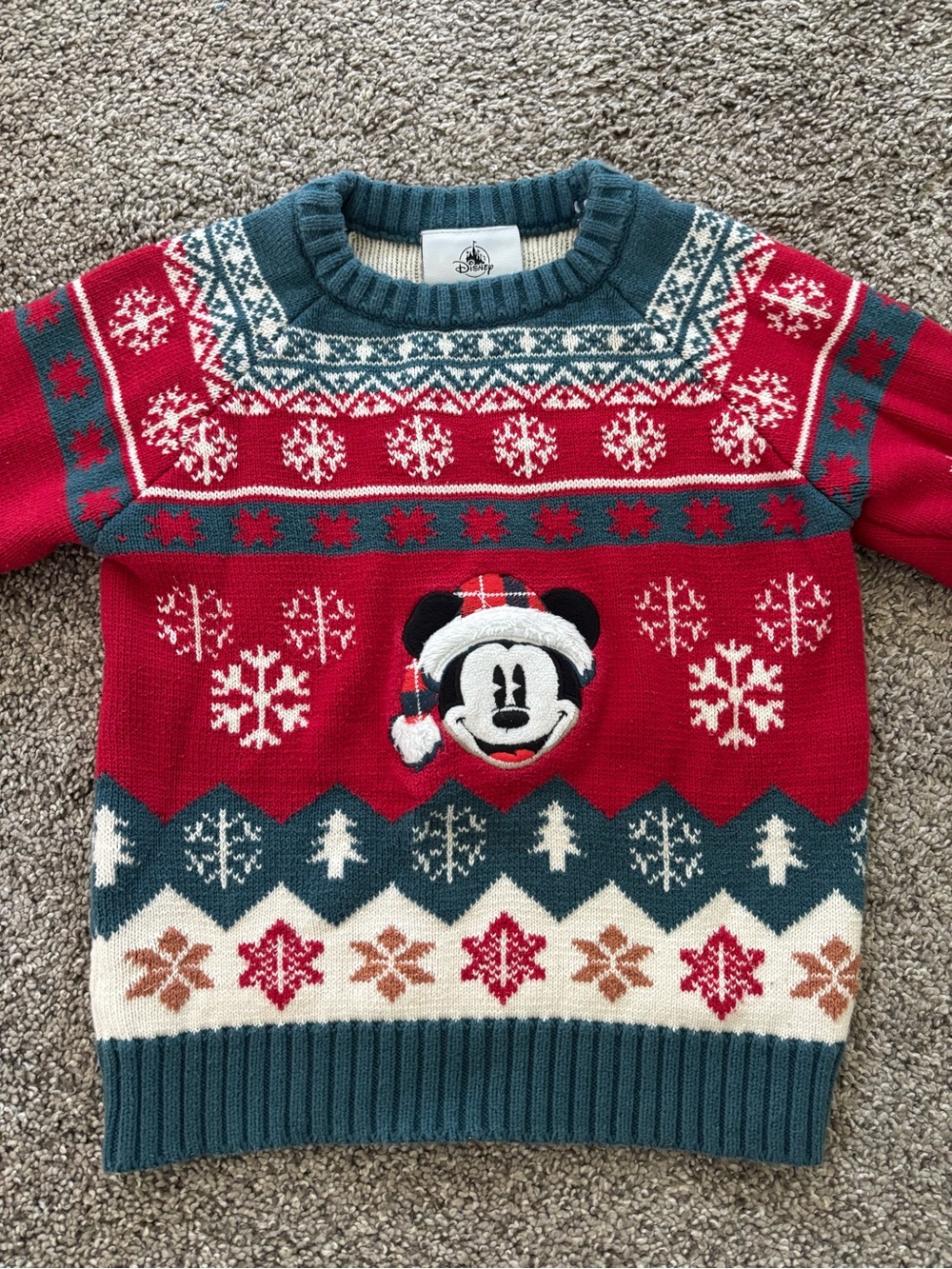 Vintage Disney Fair Isle Mickey handnited Sweater size 3-4T